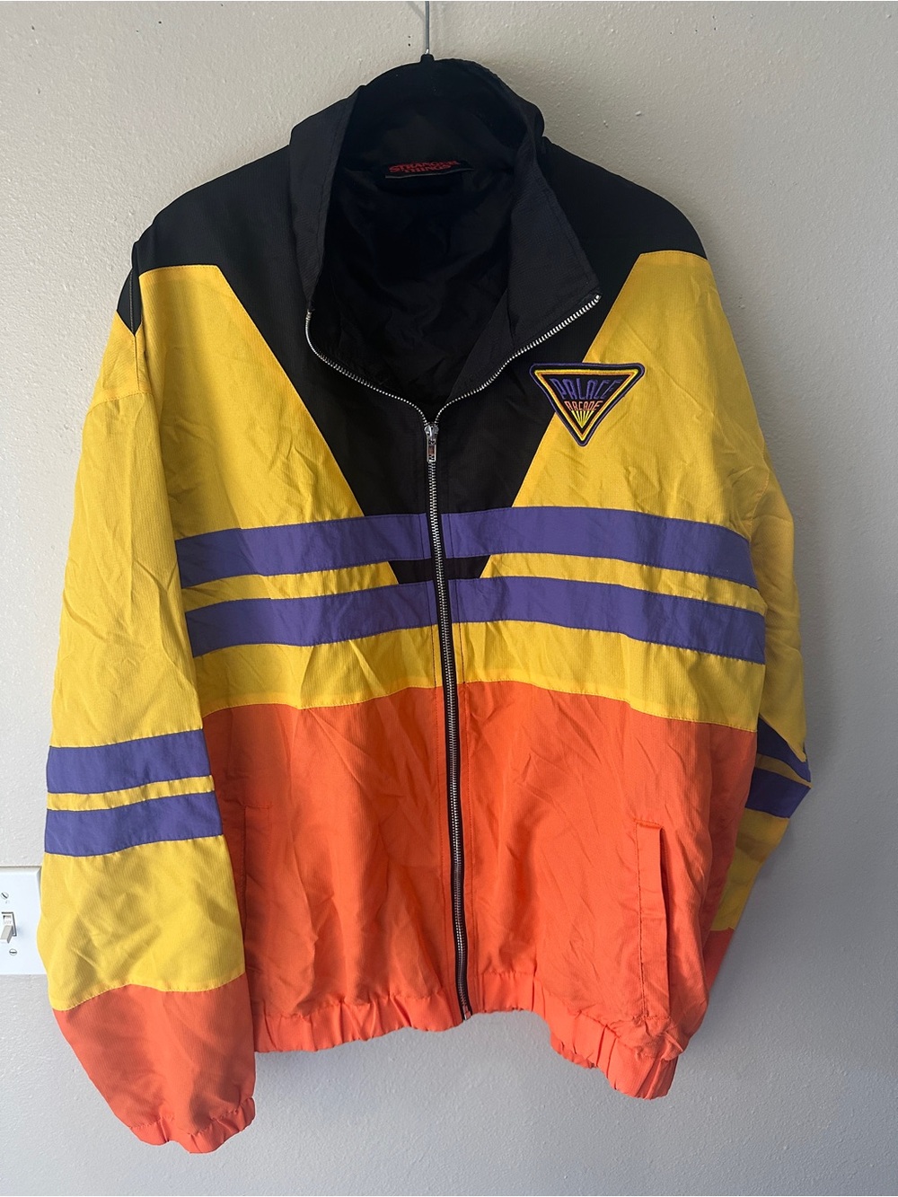 Netflix Colorblock Windbreaker Jacket in Yellow, Orange & Purple